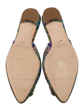 Manolo Blahnik Printed Crystal Embellishments Mules