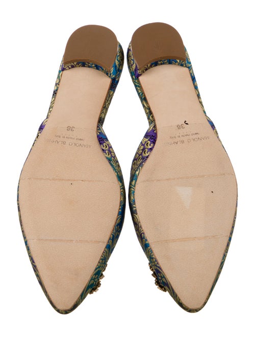 Manolo Blahnik Printed Crystal Embellishments Mules