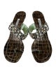 Manolo Blahnik Leather Printed Slides
