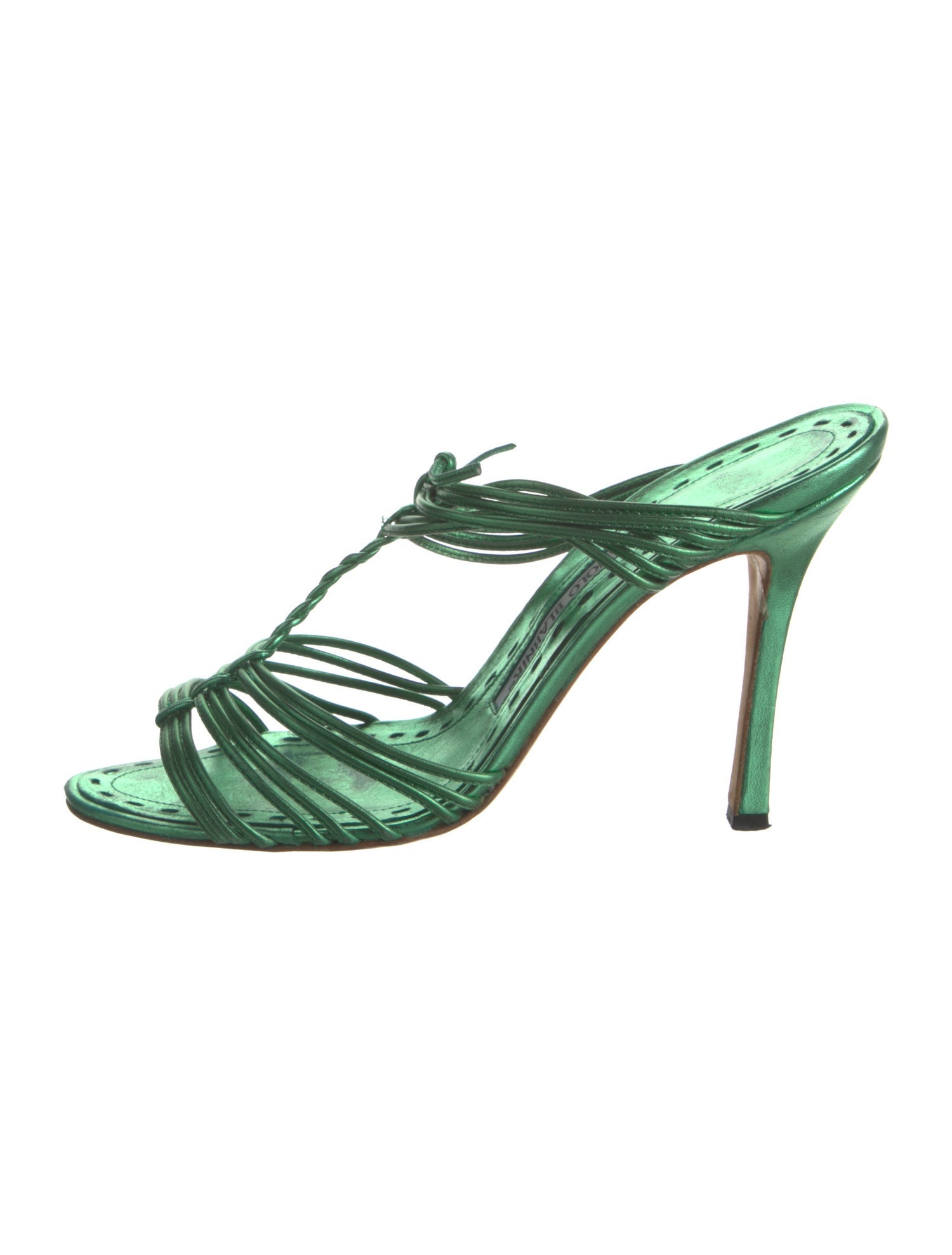 Manolo Blahnik Leather Slides