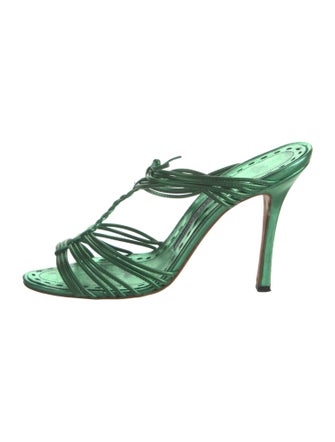 Manolo Blahnik Leather Slides