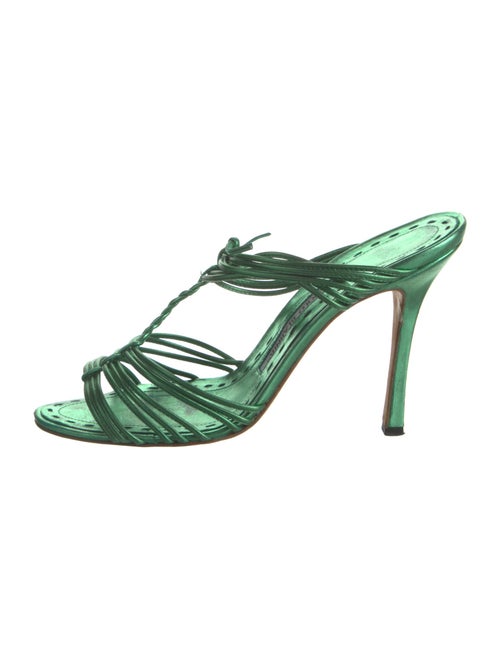 Manolo Blahnik Leather Slides