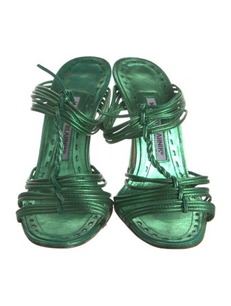 Manolo Blahnik Leather Slides