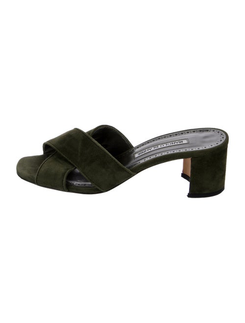 Manolo Blahnik Suede Slides