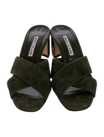 Manolo Blahnik Suede Slides