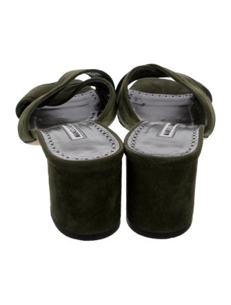 Manolo Blahnik Suede Slides
