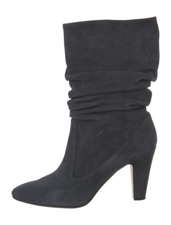 Manolo Blahnik Suede Slouch Boots