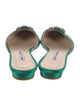 Manolo Blahnik Satin Crystal Embellishments Mules