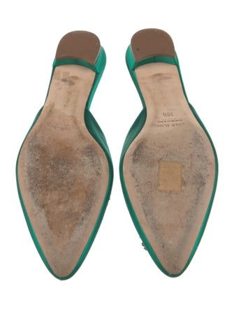 Manolo Blahnik Satin Crystal Embellishments Mules
