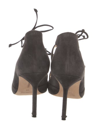 Manolo Blahnik Suede Cutout Accent Pumps