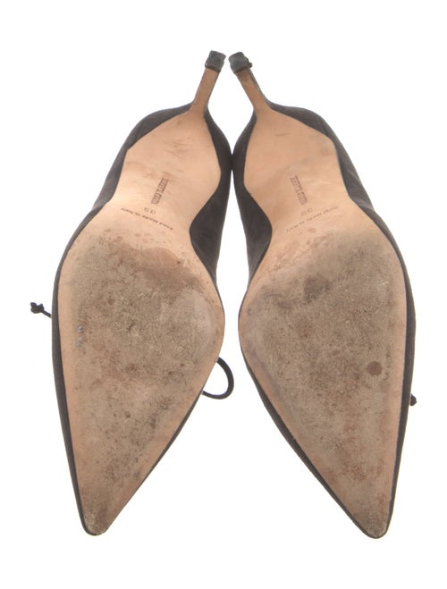 Manolo Blahnik Suede Cutout Accent Pumps