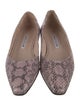 Manolo Blahnik Leather Animal Print Flats