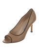 Manolo Blahnik leather mid heel pumps