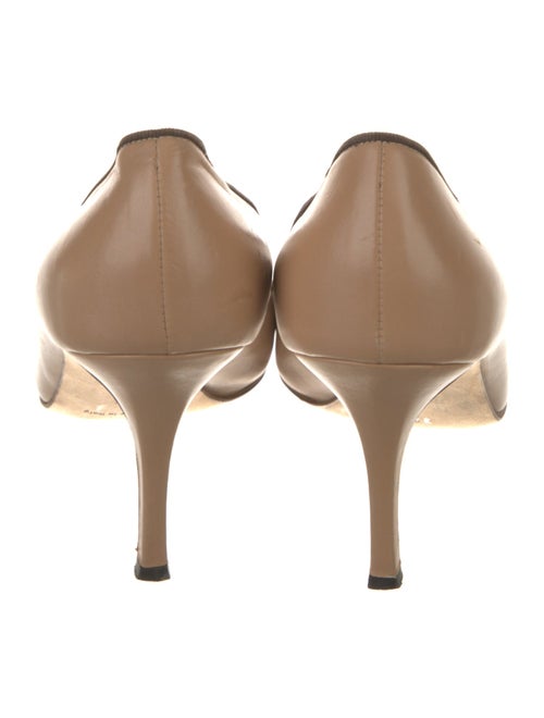Manolo Blahnik leather mid heel pumps