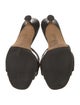 Manolo Blahnik Faux Pearl Accents Leather Slides