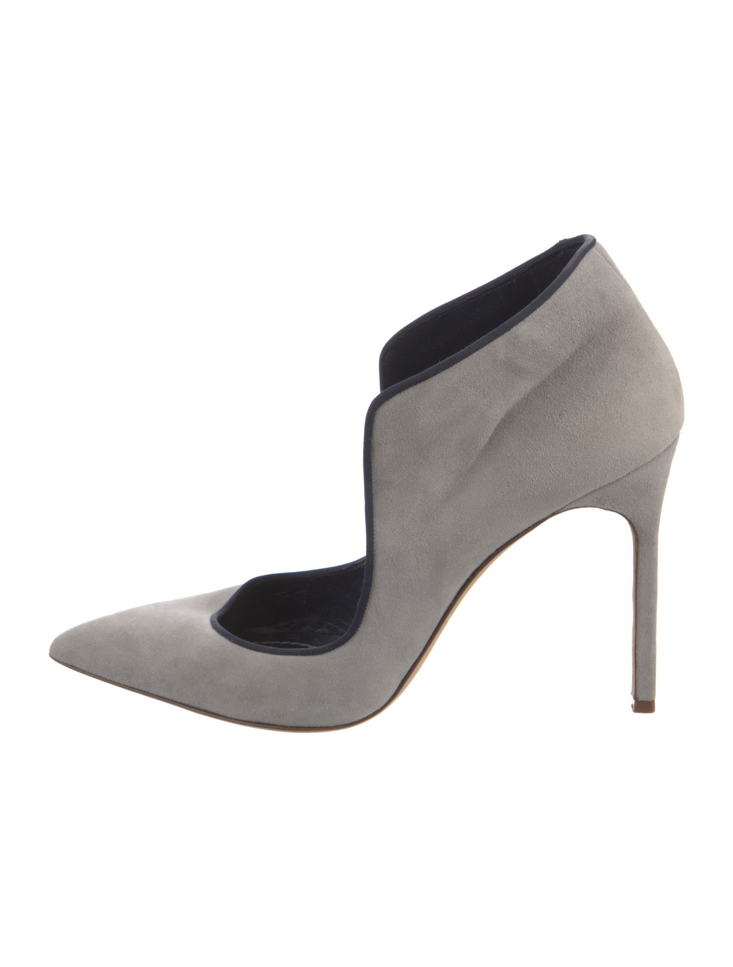 Manolo Blahnik Suede D'Orsay Pumps