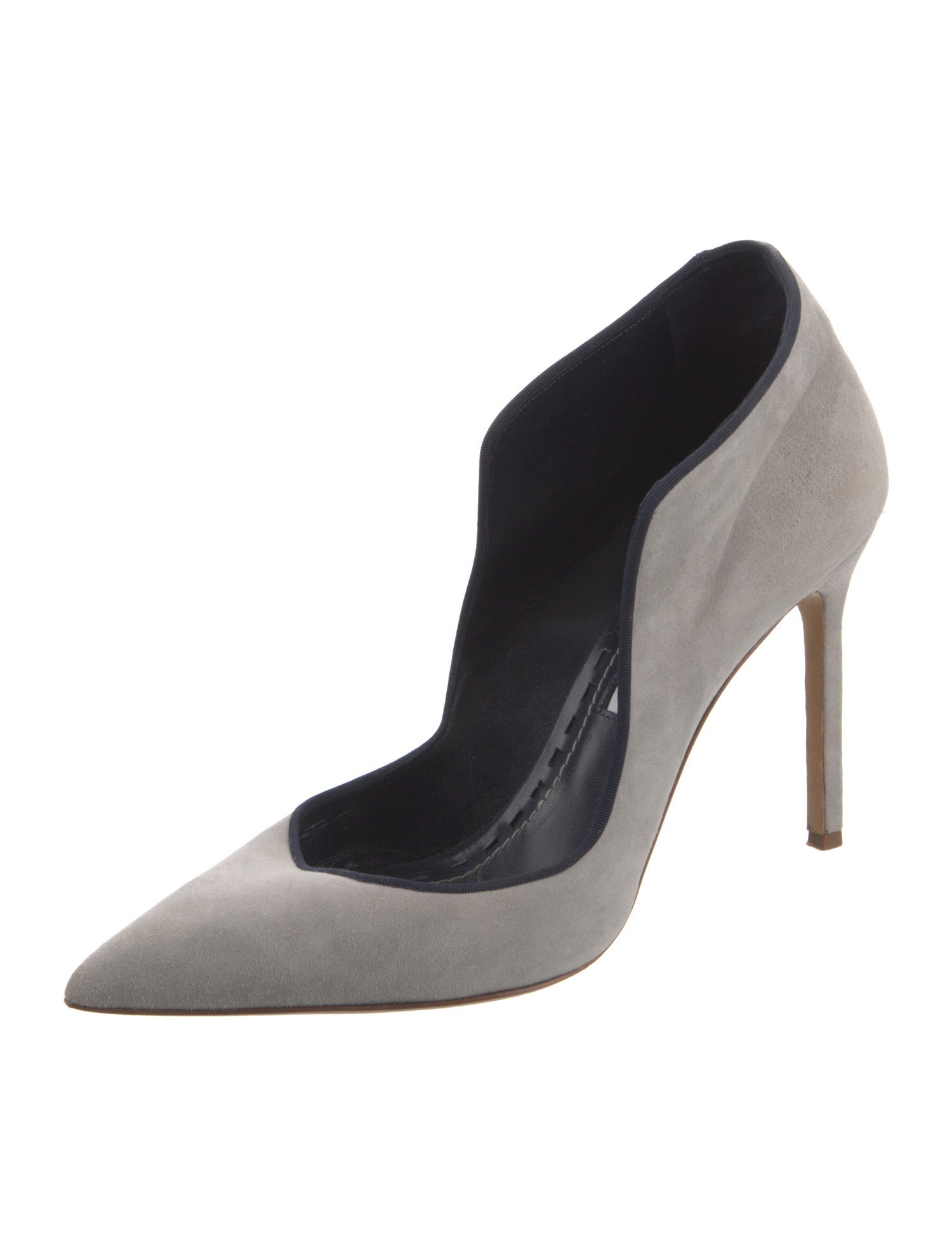 Manolo Blahnik Suede D'Orsay Pumps