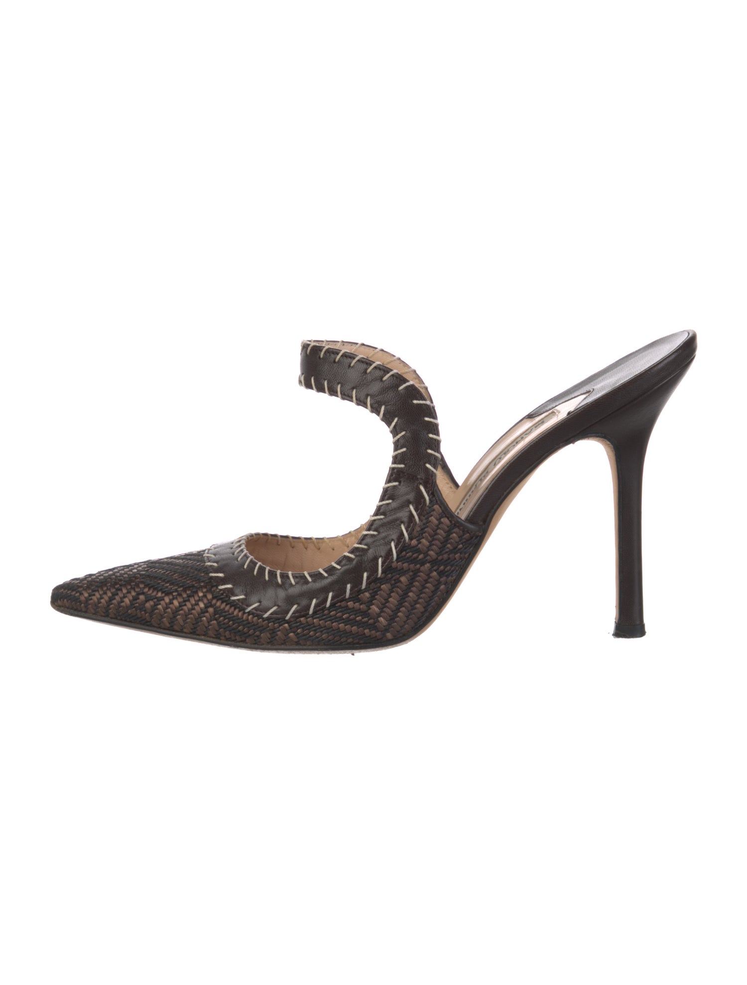 Manolo Blahnik Canvas Mules