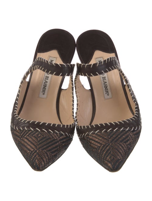 Manolo Blahnik Canvas Mules