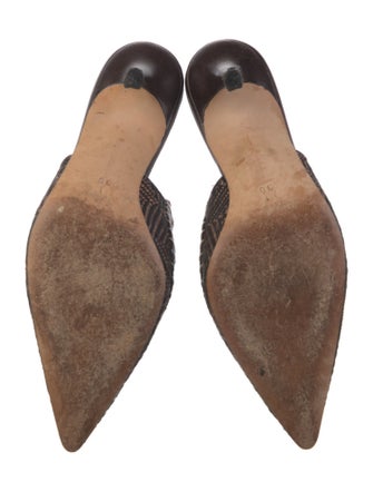 Manolo Blahnik Canvas Mules