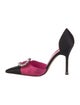Manolo Blahnik Satin Printed D'Orsay Pumps