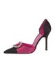 Manolo Blahnik Satin Printed D'Orsay Pumps