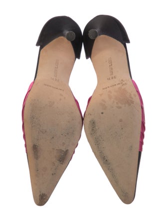 Manolo Blahnik Satin Printed D'Orsay Pumps