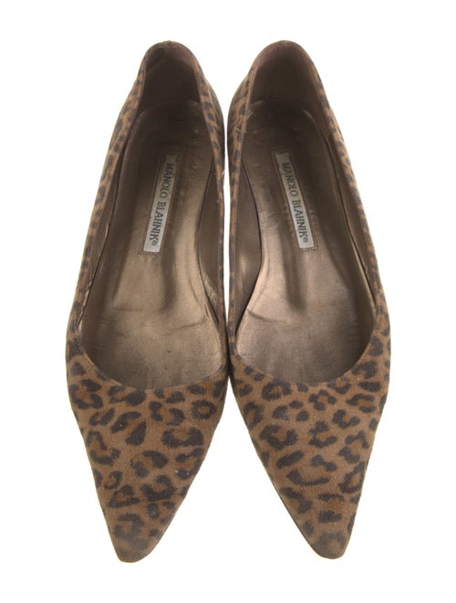 Manolo Blahnik Suede Animal Print Flats