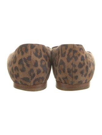 Manolo Blahnik Suede Animal Print Flats