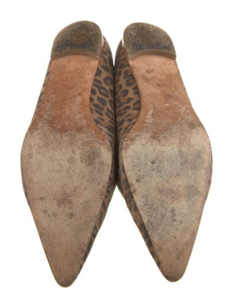 Manolo Blahnik Suede Animal Print Flats