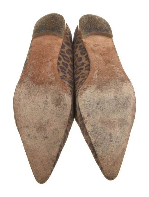 Manolo Blahnik Suede Animal Print Flats