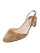Manolo Blahnik Suede Slingback Flats