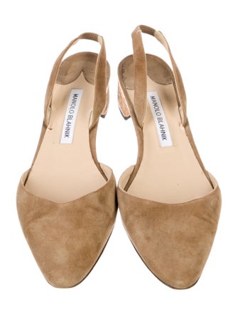 Manolo Blahnik Suede Slingback Flats