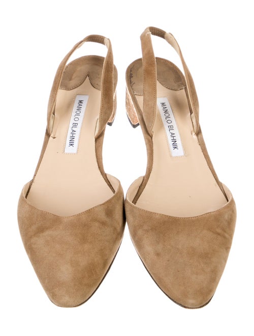Manolo Blahnik Suede Slingback Flats