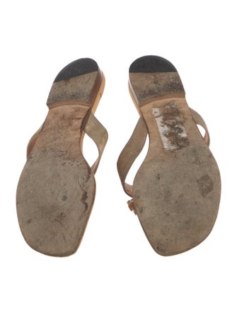 Manolo Blahnik Leather Sequin Embellishments Slides