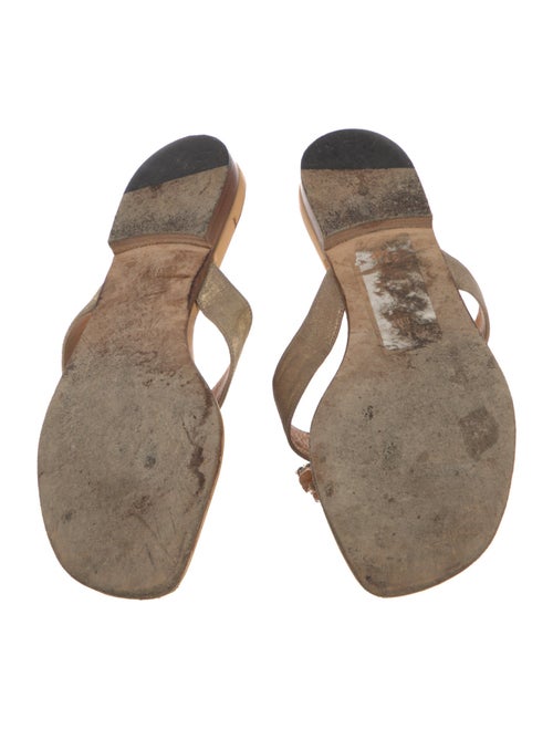 Manolo Blahnik Leather Sequin Embellishments Slides