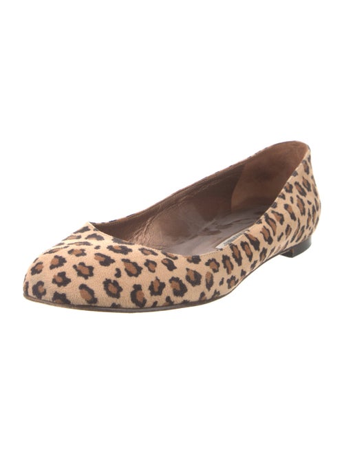Manolo Blahnik Suede Animal Print Ballet Flats