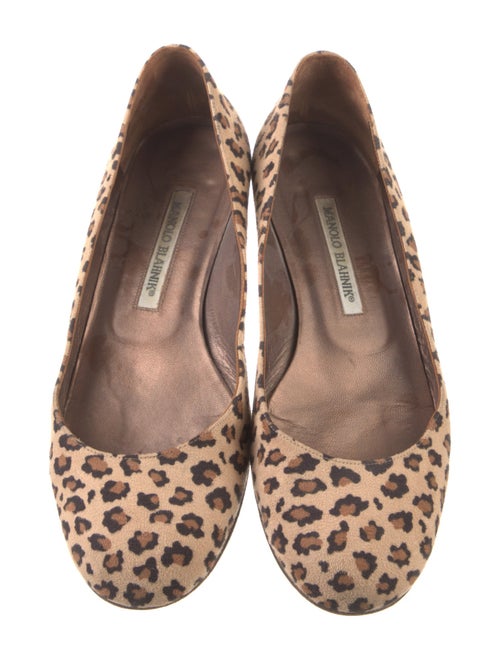 Manolo Blahnik Suede Animal Print Ballet Flats