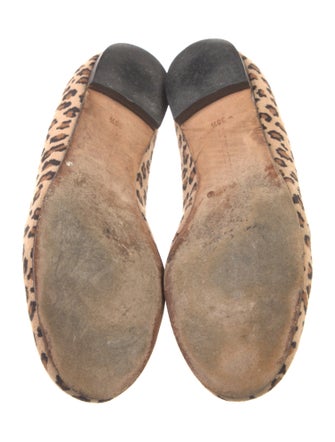 Manolo Blahnik Suede Animal Print Ballet Flats