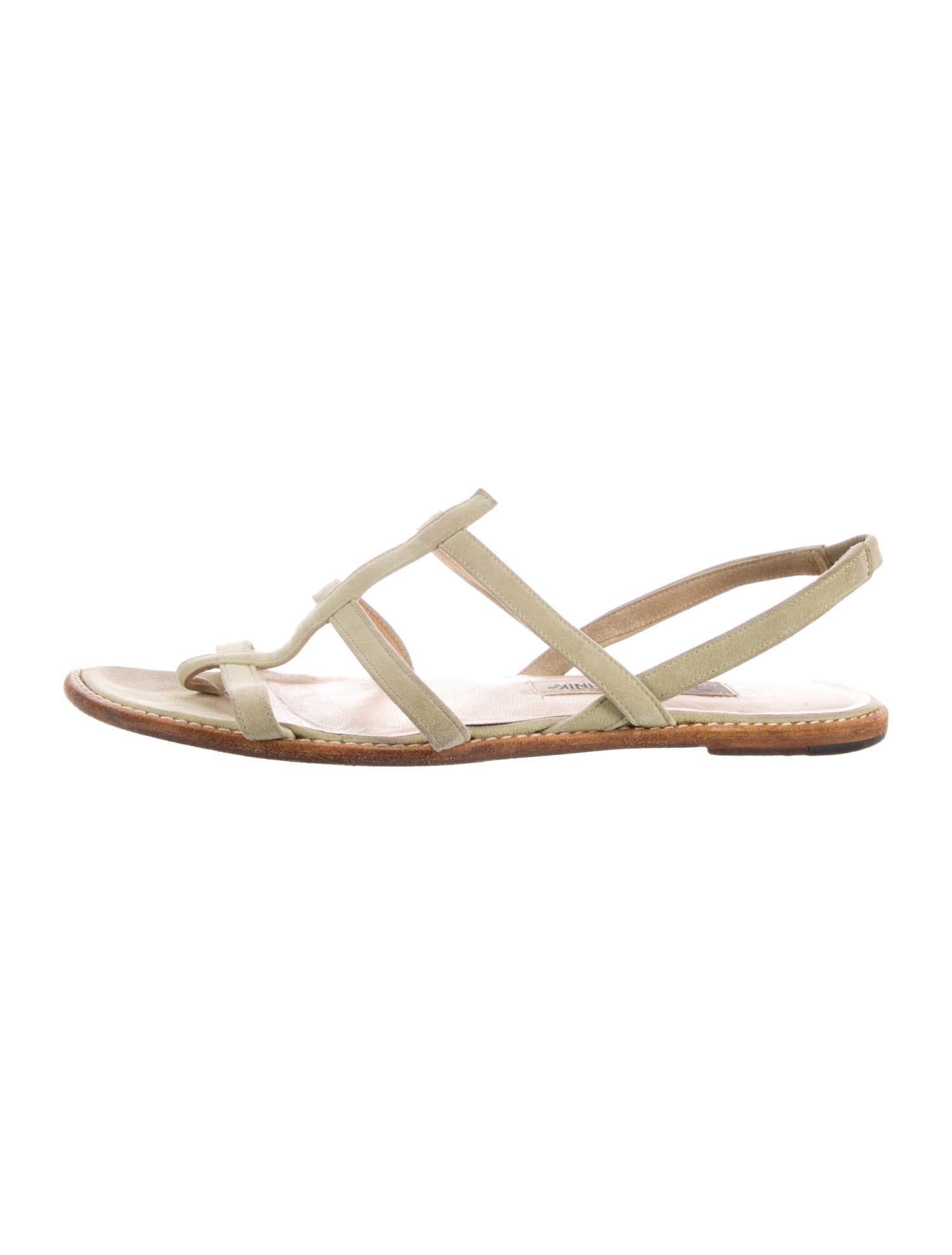 Manolo Blahnik Suede Slingback Sandals