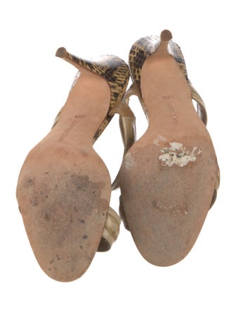 Manolo Blahnik Snakeskin Animal Print Slides