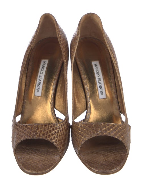 Manolo Blahnik Snakeskin Animal Print Pumps