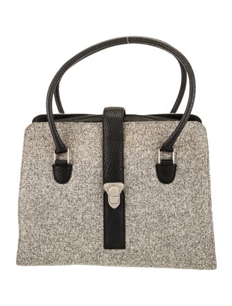 Manolo Blahnik Tweed Top Handle Bag