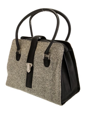 Manolo Blahnik Tweed Top Handle Bag