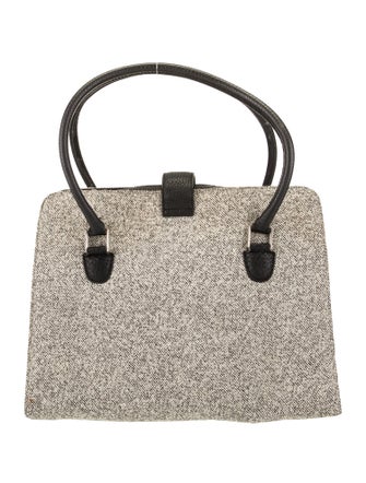 Manolo Blahnik Tweed Top Handle Bag