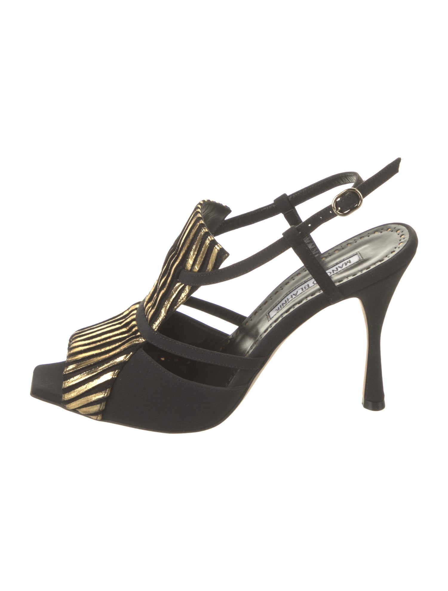 Manolo Blahnik Nylon Striped Slingback Sandals w/ Tags