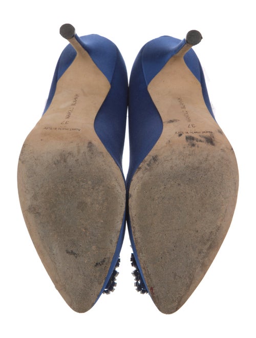 Manolo Blahnik Satin Crystal Embellishments Pumps