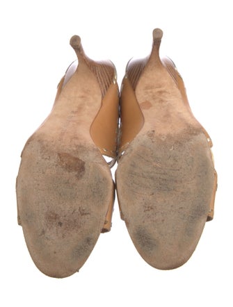 Manolo Blahnik Leather Tassel Accents Slides