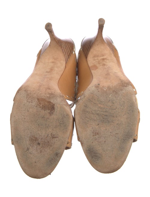 Manolo Blahnik Leather Tassel Accents Slides