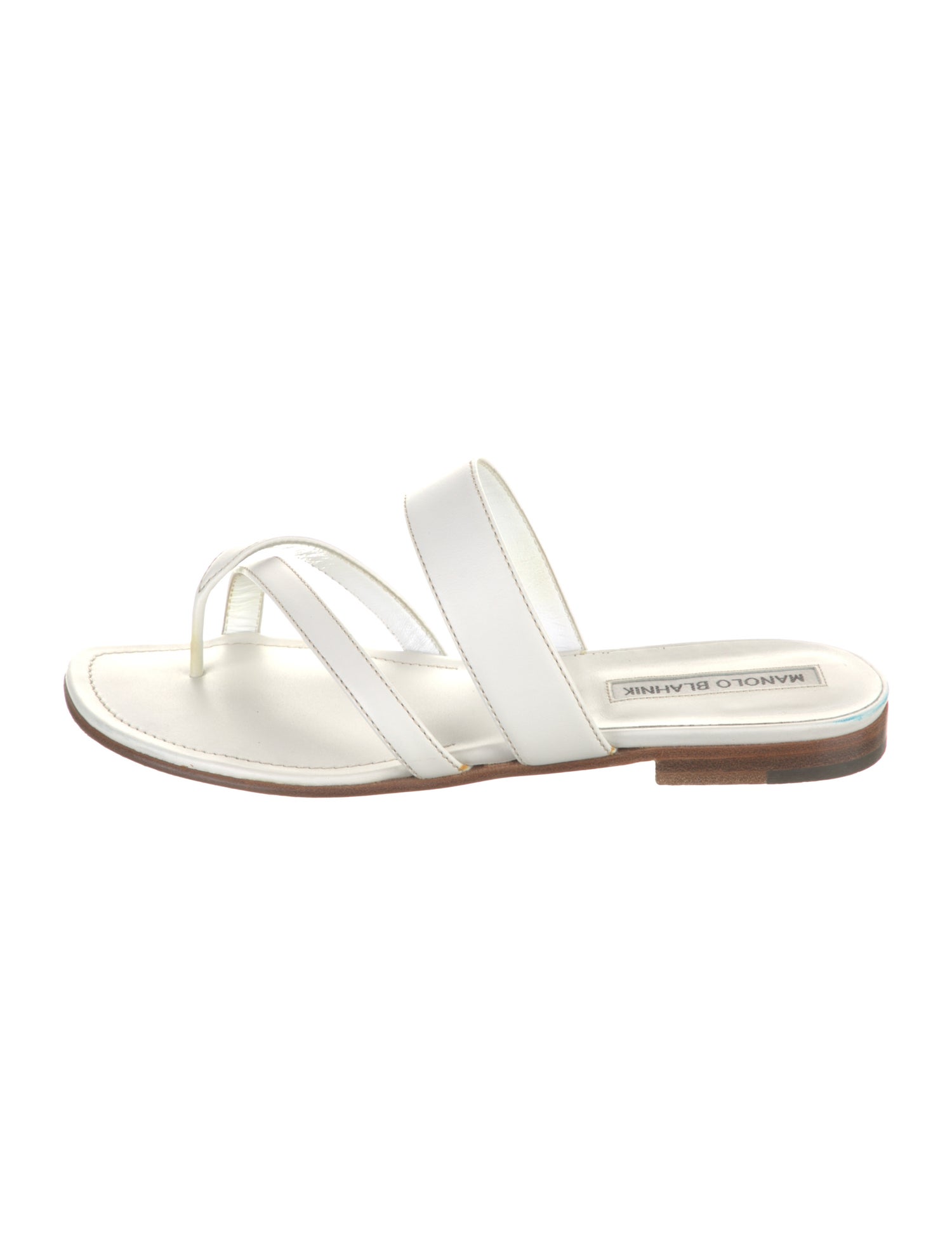 Manolo Blahnik Leather Slides